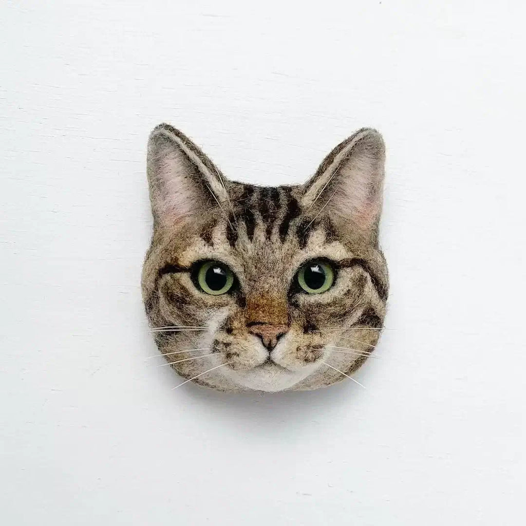 Custom Wool Felt Pet Car Charm – Personalized Pet Head Keychain