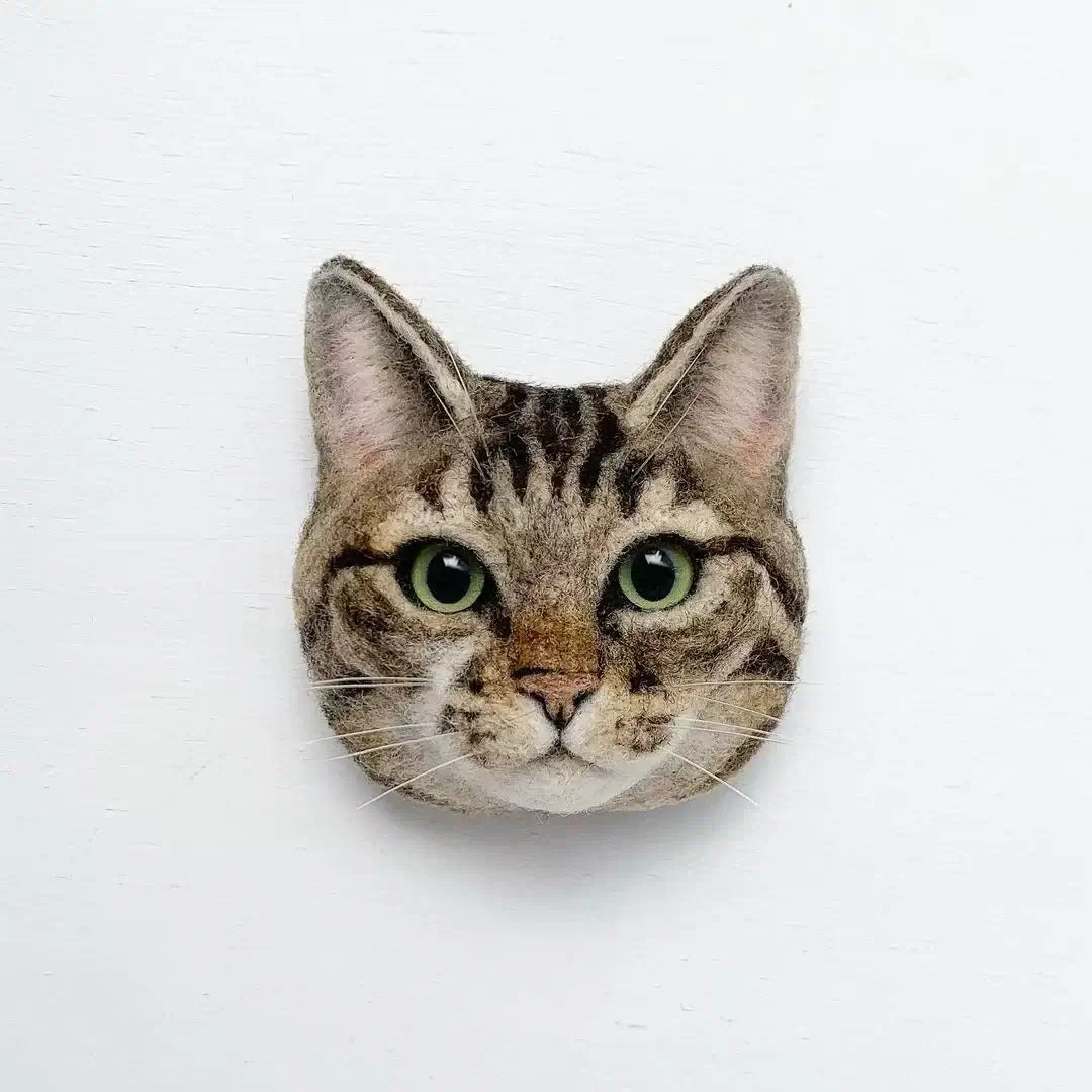 Custom Wool Felt Pet Car Charm – Personalized Pet Head Keychain