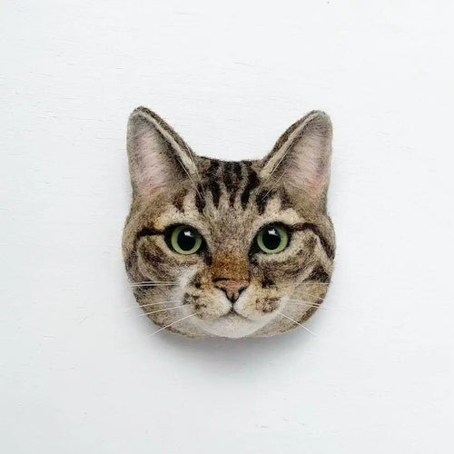 Custom Wool Felt Pet Car Charm – Personalized Pet Head Keychain