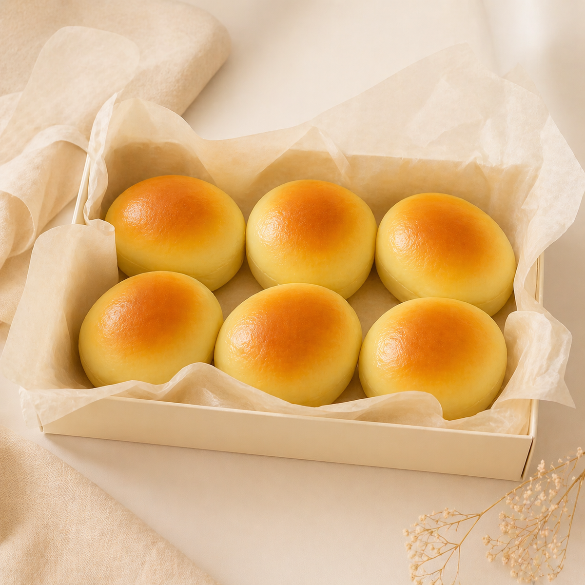 Golden Mini Bun Slow-Rising Squishy Collectible