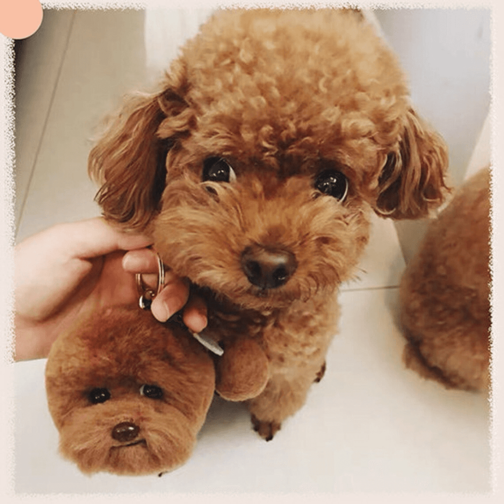 Custom Wool Felt Pet Car Charm – Personalized Pet Head Keychain